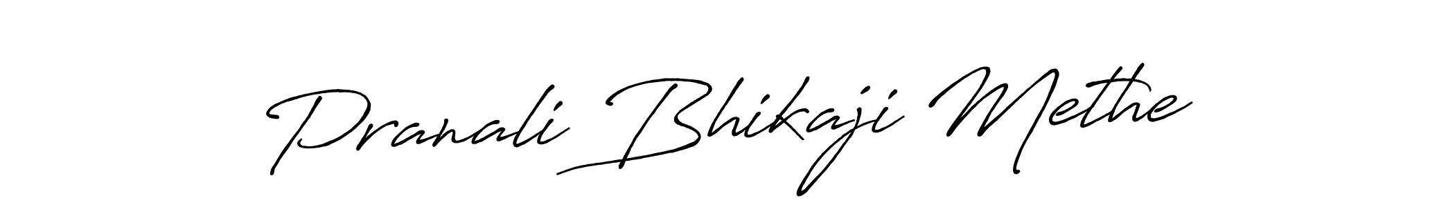 How to make Pranali Bhikaji Methe name signature. Use Antro_Vectra_Bolder style for creating short signs online. This is the latest handwritten sign. Pranali Bhikaji Methe signature style 7 images and pictures png