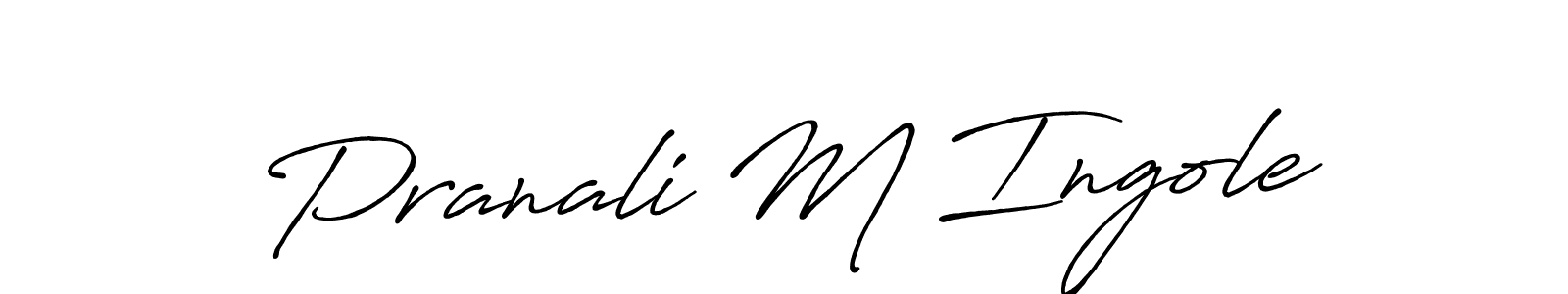 Also You can easily find your signature by using the search form. We will create Pranali M Ingole name handwritten signature images for you free of cost using Antro_Vectra_Bolder sign style. Pranali M Ingole signature style 7 images and pictures png