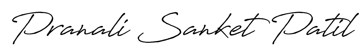 A timeless handwritten aesthetic for Pranali Sanket Patil. The Antro_Vectra_Bolder font gives your signature a handcrafted feel with natural curves. Pranali Sanket Patil signature style 7 images and pictures png