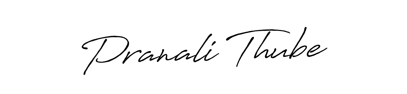The best way (Antro_Vectra_Bolder) to make a short signature is to pick only two or three words in your name. The name Pranali Thube include a total of six letters. For converting this name. Pranali Thube signature style 7 images and pictures png