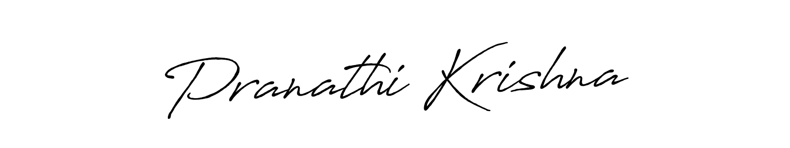 Make a beautiful signature design for name Pranathi Krishna. With this signature (Antro_Vectra_Bolder) style, you can create a handwritten signature for free. Pranathi Krishna signature style 7 images and pictures png