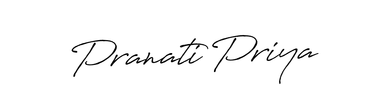 How to make Pranati Priya name signature. Use Antro_Vectra_Bolder style for creating short signs online. This is the latest handwritten sign. Pranati Priya signature style 7 images and pictures png