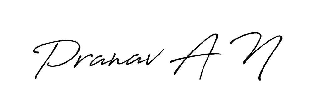 Create a beautiful signature design for name Pranav A N. With this signature (Antro_Vectra_Bolder) fonts, you can make a handwritten signature for free. Pranav A N signature style 7 images and pictures png