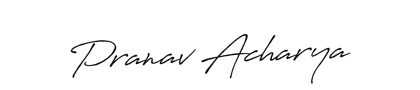 Pranav Acharya stylish signature style. Best Handwritten Sign (Antro_Vectra_Bolder) for my name. Handwritten Signature Collection Ideas for my name Pranav Acharya. Pranav Acharya signature style 7 images and pictures png