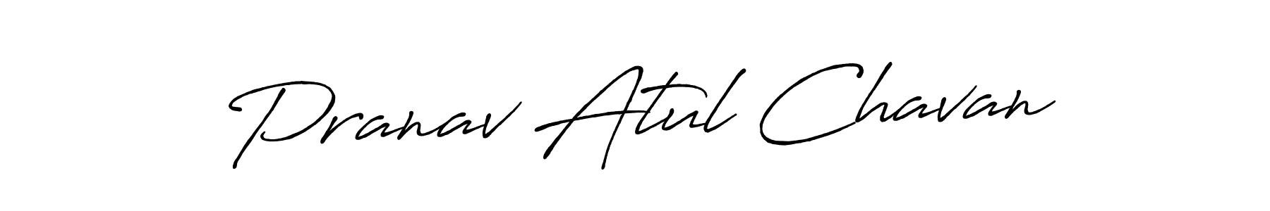 Create a beautiful signature design for name Pranav Atul Chavan. With this signature (Antro_Vectra_Bolder) fonts, you can make a handwritten signature for free. Pranav Atul Chavan signature style 7 images and pictures png