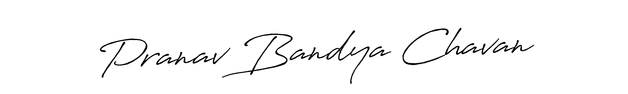 Make a beautiful signature design for name Pranav Bandya Chavan. With this signature (Antro_Vectra_Bolder) style, you can create a handwritten signature for free. Pranav Bandya Chavan signature style 7 images and pictures png