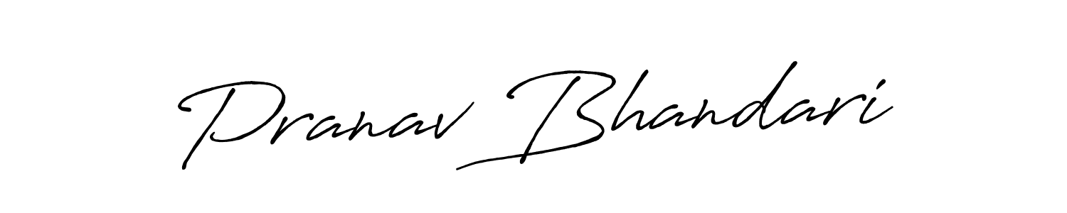 Design your own signature with our free online signature maker. With this signature software, you can create a handwritten (Antro_Vectra_Bolder) signature for name Pranav Bhandari. Pranav Bhandari signature style 7 images and pictures png