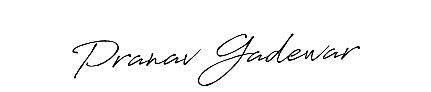 How to make Pranav Gadewar name signature. Use Antro_Vectra_Bolder style for creating short signs online. This is the latest handwritten sign. Pranav Gadewar signature style 7 images and pictures png