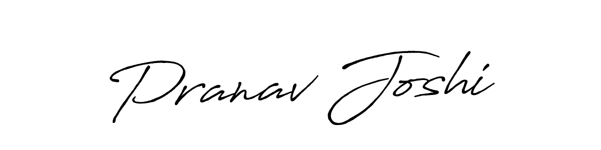 Create a beautiful signature design for name Pranav Joshi. With this signature (Antro_Vectra_Bolder) fonts, you can make a handwritten signature for free. Pranav Joshi signature style 7 images and pictures png