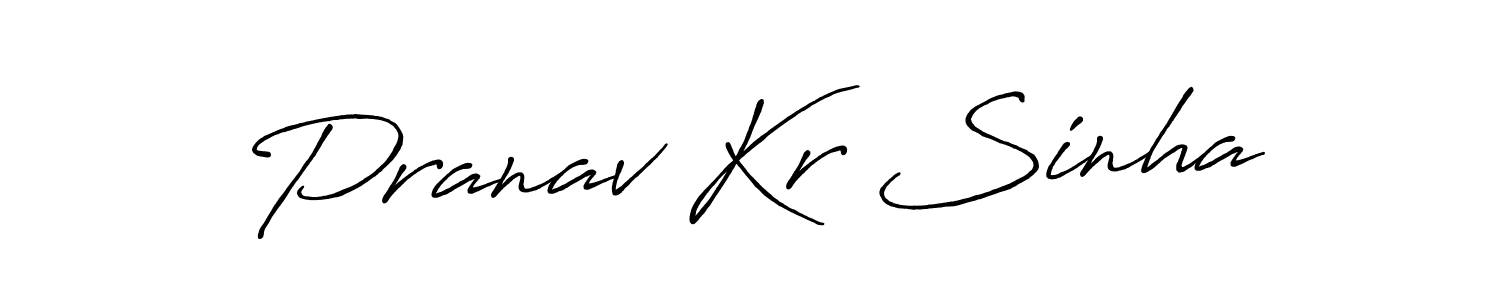Create a beautiful signature design for name Pranav Kr Sinha. With this signature (Antro_Vectra_Bolder) fonts, you can make a handwritten signature for free. Pranav Kr Sinha signature style 7 images and pictures png