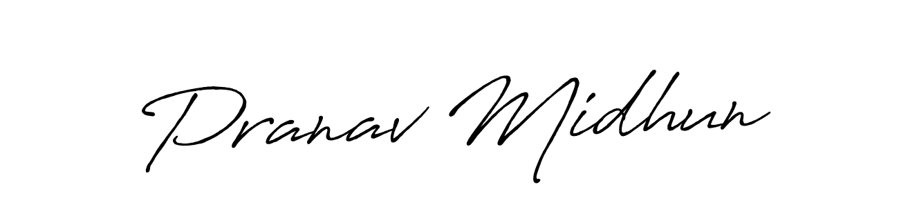 The best way (Antro_Vectra_Bolder) to make a short signature is to pick only two or three words in your name. The name Pranav Midhun include a total of six letters. For converting this name. Pranav Midhun signature style 7 images and pictures png