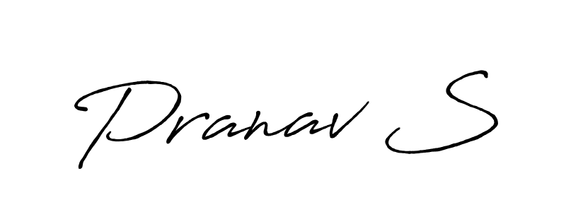 Create a beautiful signature design for name Pranav S. With this signature (Antro_Vectra_Bolder) fonts, you can make a handwritten signature for free. Pranav S signature style 7 images and pictures png