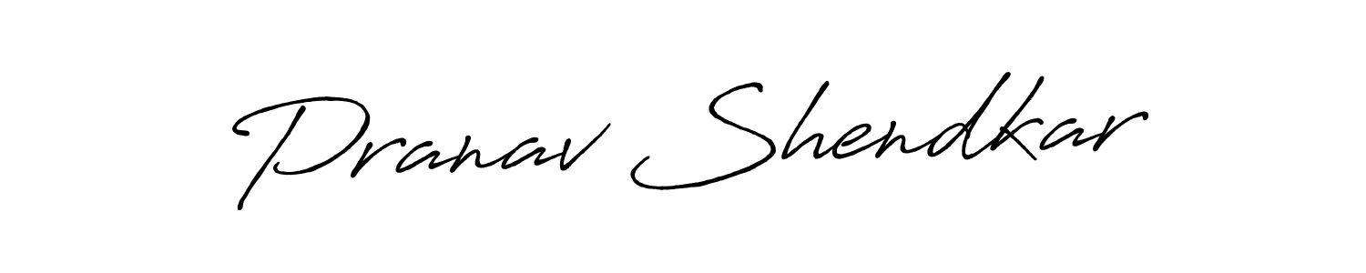 Make a beautiful signature design for name Pranav Shendkar. With this signature (Antro_Vectra_Bolder) style, you can create a handwritten signature for free. Pranav Shendkar signature style 7 images and pictures png
