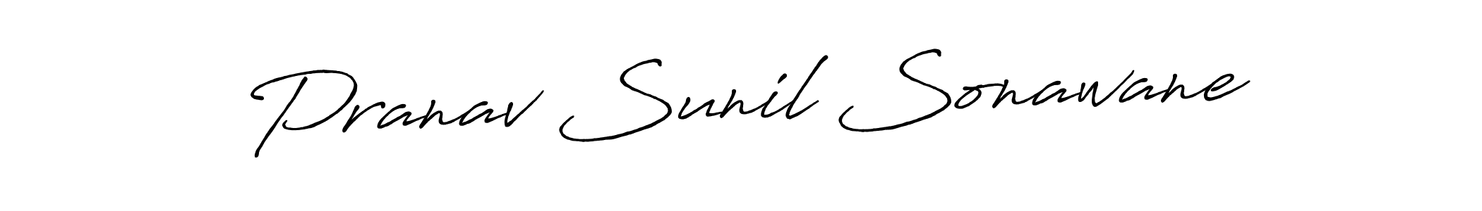 Create a beautiful signature design for name Pranav Sunil Sonawane. With this signature (Antro_Vectra_Bolder) fonts, you can make a handwritten signature for free. Pranav Sunil Sonawane signature style 7 images and pictures png