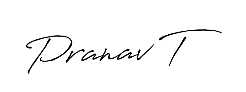 This is the best signature style for the Pranav T name. Also you like these signature font (Antro_Vectra_Bolder). Mix name signature. Pranav T signature style 7 images and pictures png