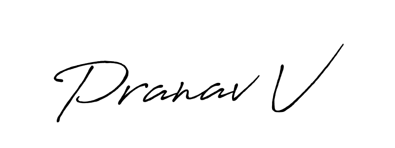 Create a beautiful signature design for name Pranav V. With this signature (Antro_Vectra_Bolder) fonts, you can make a handwritten signature for free. Pranav V signature style 7 images and pictures png