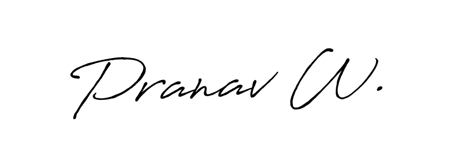 Design your own signature with our free online signature maker. With this signature software, you can create a handwritten (Antro_Vectra_Bolder) signature for name Pranav W.. Pranav W. signature style 7 images and pictures png