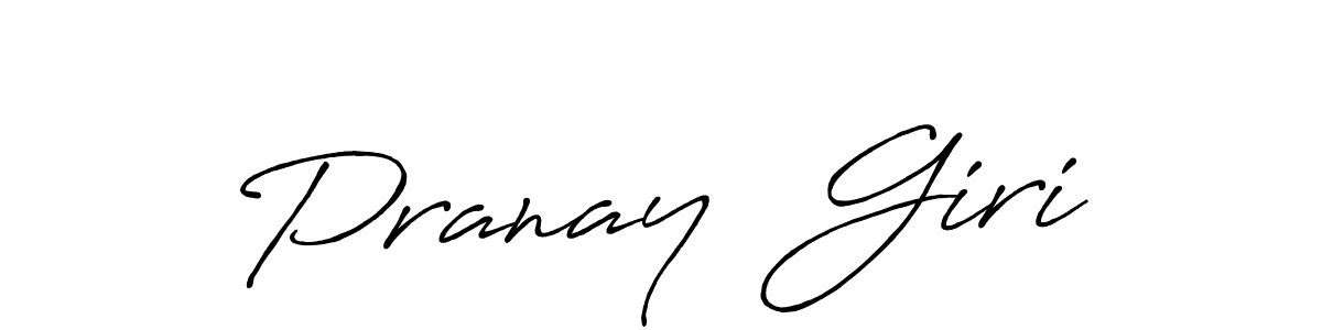 Create a beautiful signature design for name Pranay  Giri. With this signature (Antro_Vectra_Bolder) fonts, you can make a handwritten signature for free. Pranay  Giri signature style 7 images and pictures png