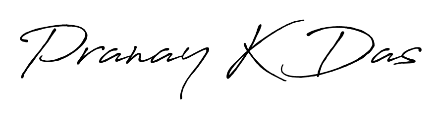 A sleek calligraphic signature for name Pranay K Das utilizing Antro_Vectra_Bolder styling. Great for adding personal signatures to photos and art. Pranay K Das signature style 7 images and pictures png