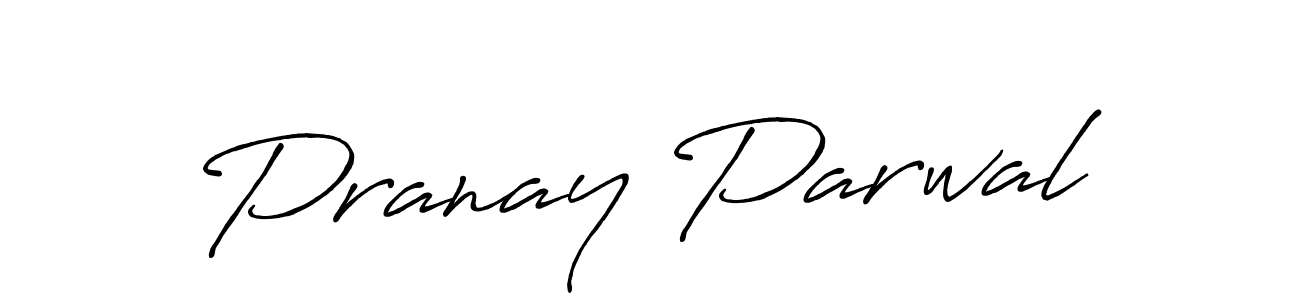 How to make Pranay Parwal name signature. Use Antro_Vectra_Bolder style for creating short signs online. This is the latest handwritten sign. Pranay Parwal signature style 7 images and pictures png