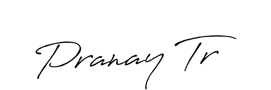 How to make Pranay Tr name signature. Use Antro_Vectra_Bolder style for creating short signs online. This is the latest handwritten sign. Pranay Tr signature style 7 images and pictures png