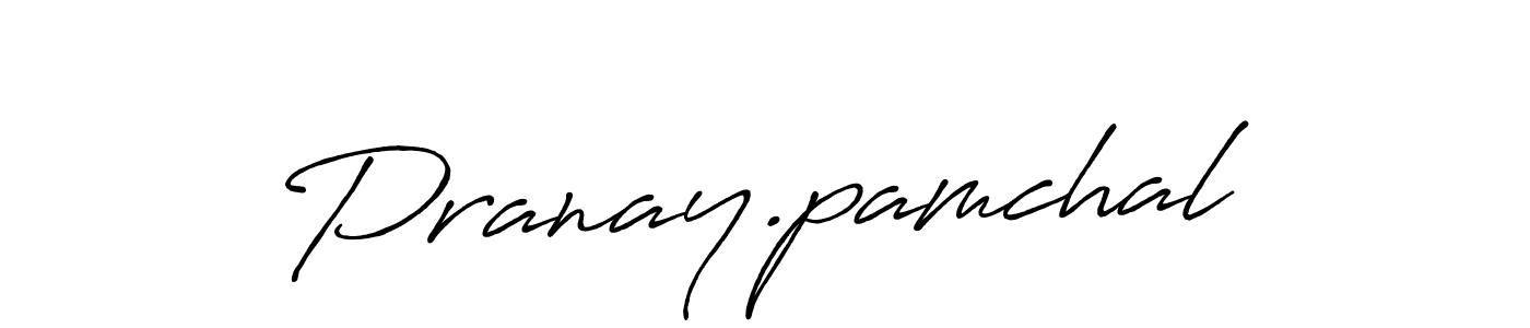 Create a beautiful signature design for name Pranay.pamchal. With this signature (Antro_Vectra_Bolder) fonts, you can make a handwritten signature for free. Pranay.pamchal signature style 7 images and pictures png