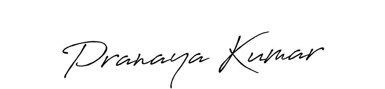 How to make Pranaya Kumar name signature. Use Antro_Vectra_Bolder style for creating short signs online. This is the latest handwritten sign. Pranaya Kumar signature style 7 images and pictures png