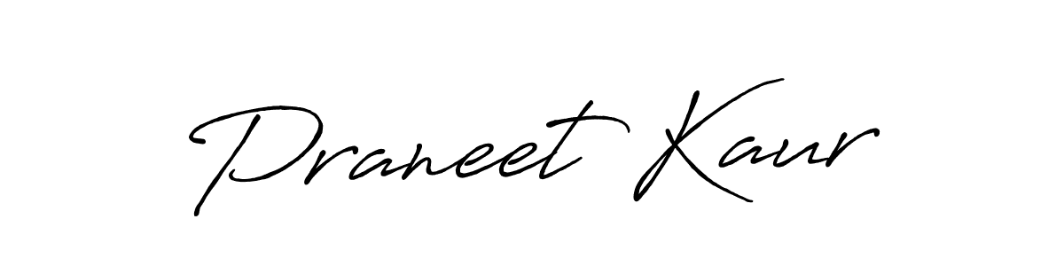 Make a beautiful signature design for name Praneet Kaur. With this signature (Antro_Vectra_Bolder) style, you can create a handwritten signature for free. Praneet Kaur signature style 7 images and pictures png