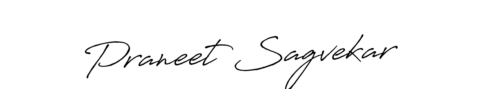 Create a beautiful signature design for name Praneet Sagvekar. With this signature (Antro_Vectra_Bolder) fonts, you can make a handwritten signature for free. Praneet Sagvekar signature style 7 images and pictures png
