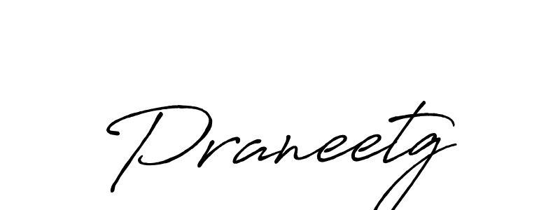 Create a beautiful signature design for name Praneetg. With this signature (Antro_Vectra_Bolder) fonts, you can make a handwritten signature for free. Praneetg signature style 7 images and pictures png