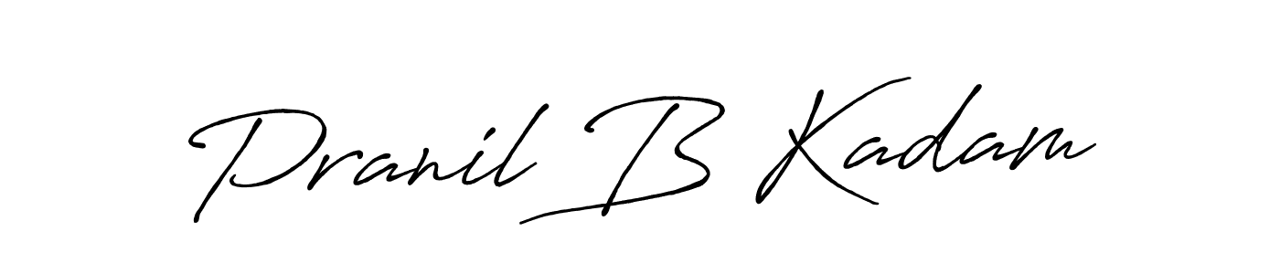 Pranil B Kadam stylish signature style. Best Handwritten Sign (Antro_Vectra_Bolder) for my name. Handwritten Signature Collection Ideas for my name Pranil B Kadam. Pranil B Kadam signature style 7 images and pictures png