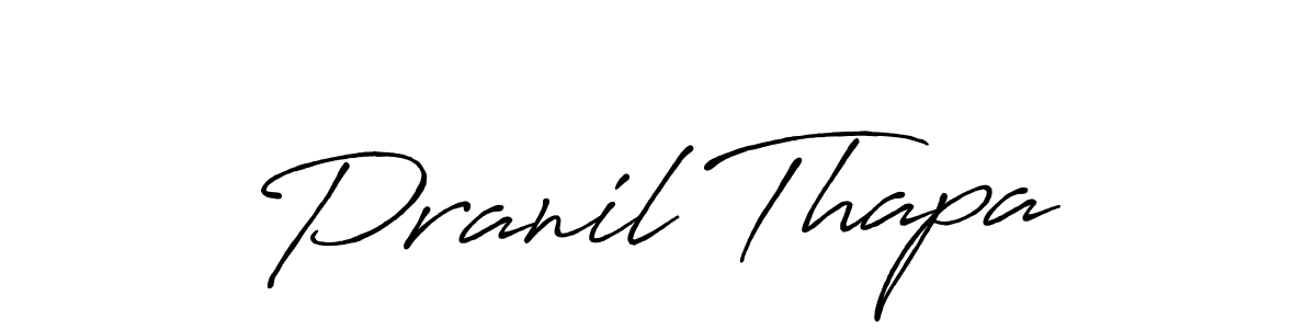 How to make Pranil Thapa signature? Antro_Vectra_Bolder is a professional autograph style. Create handwritten signature for Pranil Thapa name. Pranil Thapa signature style 7 images and pictures png