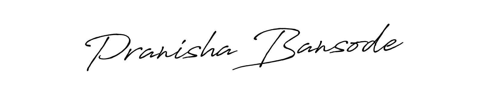 Make a beautiful signature design for name Pranisha Bansode. With this signature (Antro_Vectra_Bolder) style, you can create a handwritten signature for free. Pranisha Bansode signature style 7 images and pictures png
