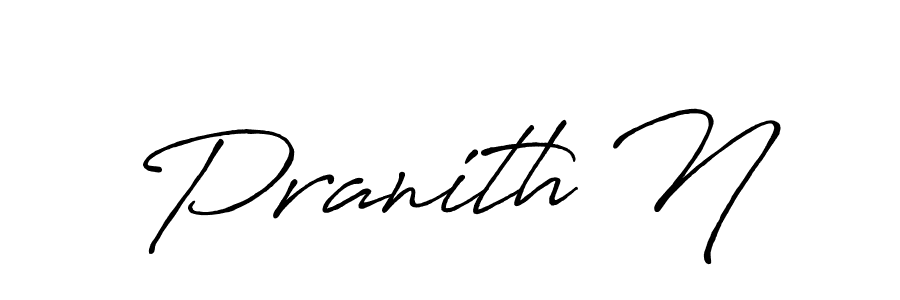 Create a beautiful signature design for name Pranith N. With this signature (Antro_Vectra_Bolder) fonts, you can make a handwritten signature for free. Pranith N signature style 7 images and pictures png
