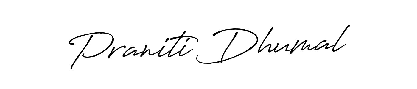 Antro_Vectra_Bolder is a professional signature style that is perfect for those who want to add a touch of class to their signature. It is also a great choice for those who want to make their signature more unique. Get Praniti Dhumal name to fancy signature for free. Praniti Dhumal signature style 7 images and pictures png