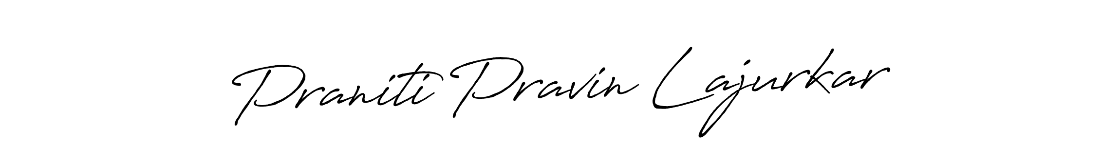 Antro_Vectra_Bolder is a professional signature style that is perfect for those who want to add a touch of class to their signature. It is also a great choice for those who want to make their signature more unique. Get Praniti Pravin Lajurkar name to fancy signature for free. Praniti Pravin Lajurkar signature style 7 images and pictures png