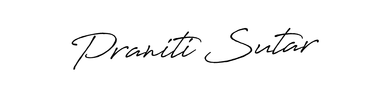 Create a beautiful signature design for name Praniti Sutar. With this signature (Antro_Vectra_Bolder) fonts, you can make a handwritten signature for free. Praniti Sutar signature style 7 images and pictures png
