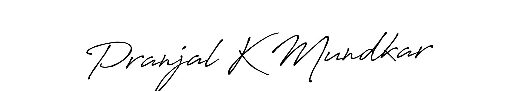 How to make Pranjal K Mundkar signature? Antro_Vectra_Bolder is a professional autograph style. Create handwritten signature for Pranjal K Mundkar name. Pranjal K Mundkar signature style 7 images and pictures png