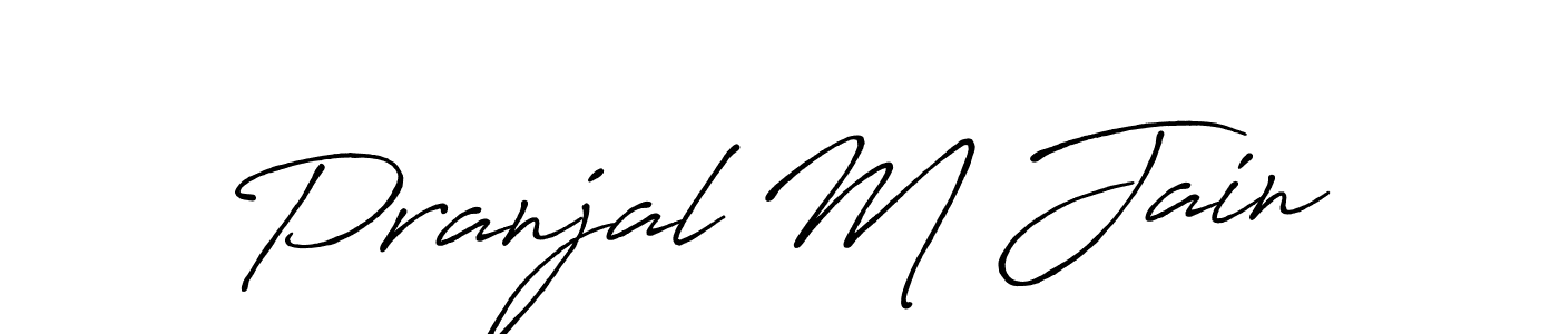 Design your own signature with our free online signature maker. With this signature software, you can create a handwritten (Antro_Vectra_Bolder) signature for name Pranjal M Jain. Pranjal M Jain signature style 7 images and pictures png