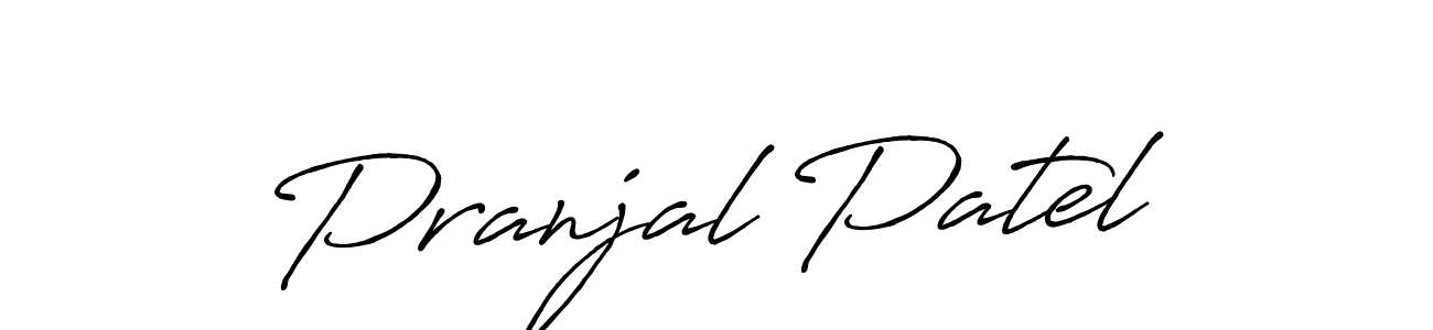 How to make Pranjal Patel name signature. Use Antro_Vectra_Bolder style for creating short signs online. This is the latest handwritten sign. Pranjal Patel signature style 7 images and pictures png