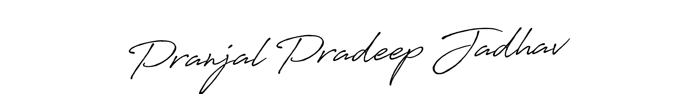 Create a beautiful signature design for name Pranjal Pradeep Jadhav. With this signature (Antro_Vectra_Bolder) fonts, you can make a handwritten signature for free. Pranjal Pradeep Jadhav signature style 7 images and pictures png