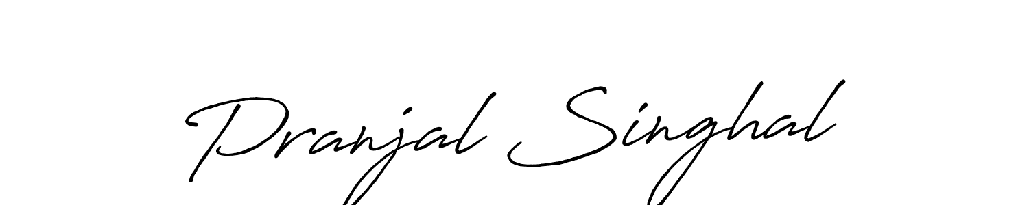 How to make Pranjal Singhal name signature. Use Antro_Vectra_Bolder style for creating short signs online. This is the latest handwritten sign. Pranjal Singhal signature style 7 images and pictures png