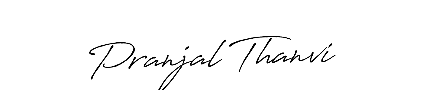 Create a beautiful signature design for name Pranjal Thanvi. With this signature (Antro_Vectra_Bolder) fonts, you can make a handwritten signature for free. Pranjal Thanvi signature style 7 images and pictures png