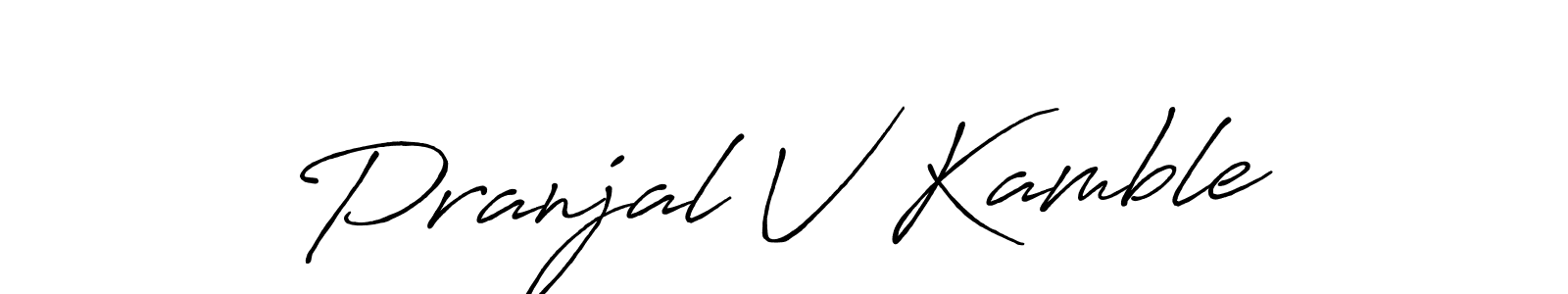 Design your own signature with our free online signature maker. With this signature software, you can create a handwritten (Antro_Vectra_Bolder) signature for name Pranjal V Kamble. Pranjal V Kamble signature style 7 images and pictures png