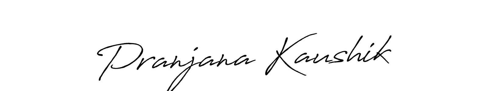 You should practise on your own different ways (Antro_Vectra_Bolder) to write your name (Pranjana Kaushik) in signature. don't let someone else do it for you. Pranjana Kaushik signature style 7 images and pictures png