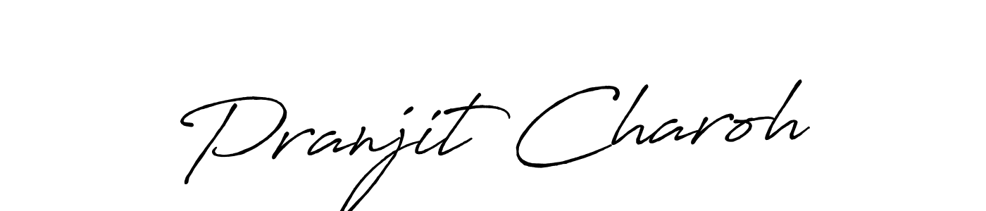 This is the best signature style for the Pranjit Charoh name. Also you like these signature font (Antro_Vectra_Bolder). Mix name signature. Pranjit Charoh signature style 7 images and pictures png