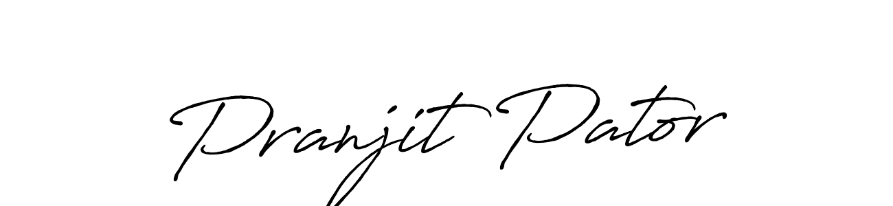 Create a beautiful signature design for name Pranjit Pator. With this signature (Antro_Vectra_Bolder) fonts, you can make a handwritten signature for free. Pranjit Pator signature style 7 images and pictures png