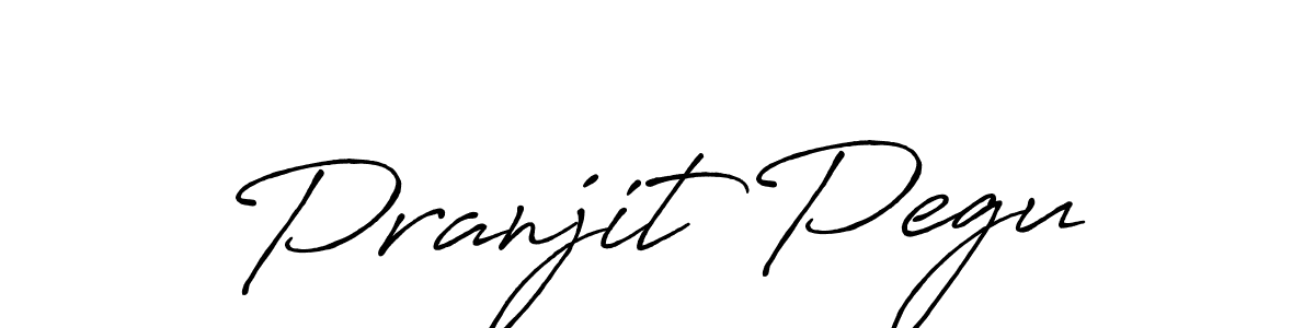 How to make Pranjit Pegu name signature. Use Antro_Vectra_Bolder style for creating short signs online. This is the latest handwritten sign. Pranjit Pegu signature style 7 images and pictures png