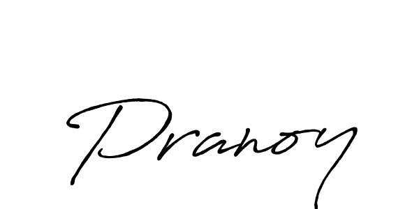 Use a signature maker to create a handwritten signature online. With this signature software, you can design (Antro_Vectra_Bolder) your own signature for name Pranoy. Pranoy signature style 7 images and pictures png