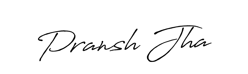 Create a beautiful signature design for name Pransh Jha. With this signature (Antro_Vectra_Bolder) fonts, you can make a handwritten signature for free. Pransh Jha signature style 7 images and pictures png